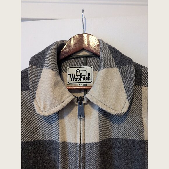 WOOLRICH - Grey plaid coat - Sz M - Picture 4 of 15